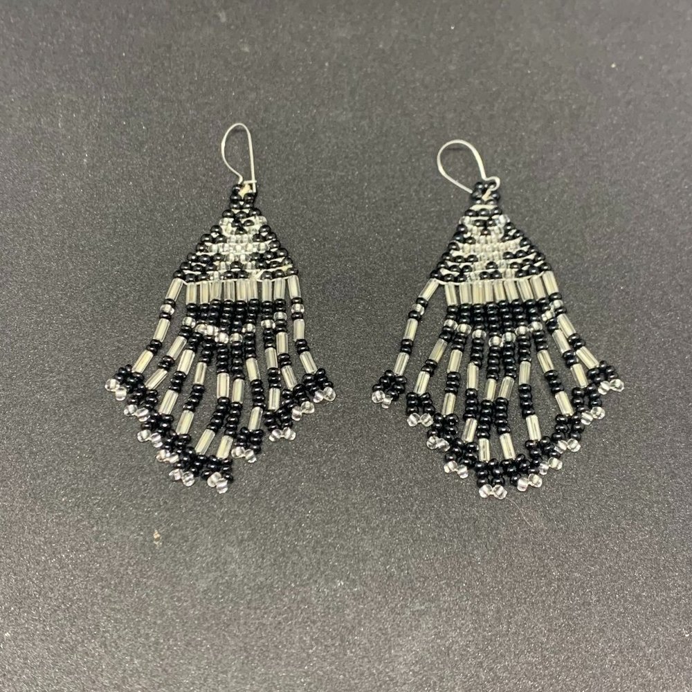 Vintage beaded cascade chandelier earrings